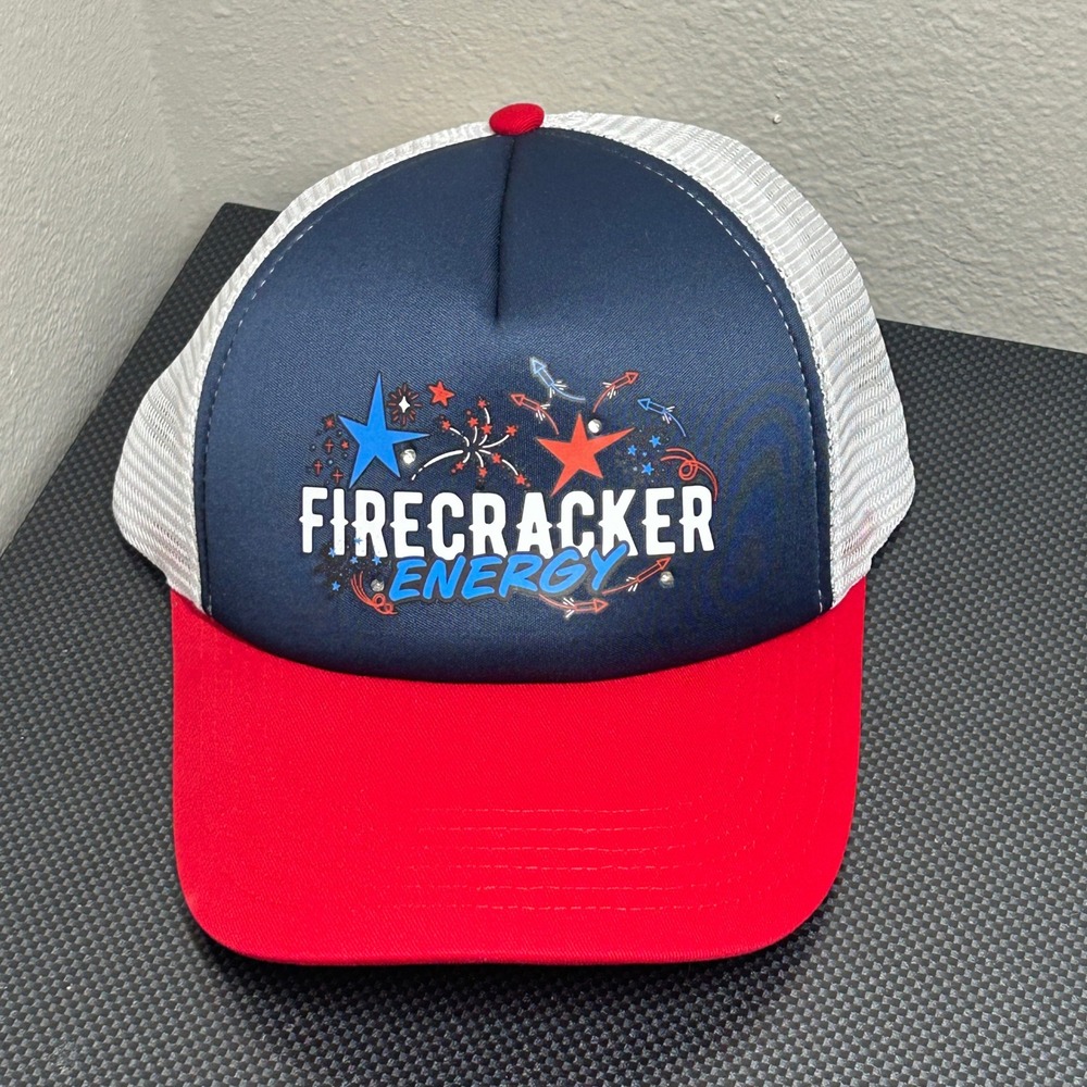 Way to Celebrate Patriotic Firecracker Energy Light Trucker Hat Red White Blue
